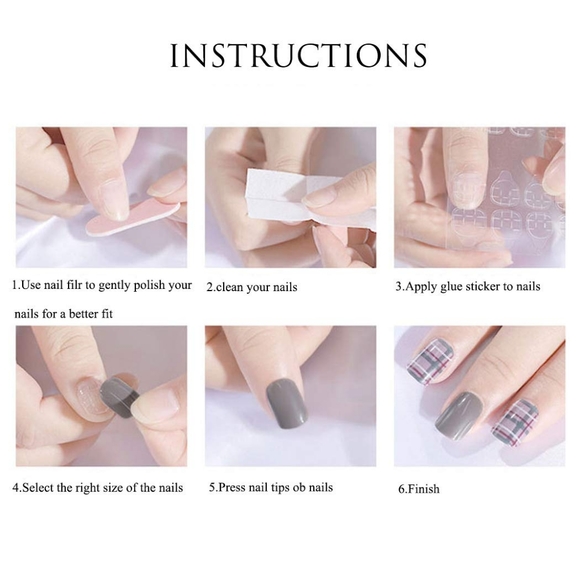 Blue scale press on nails - Picture 4 of 5